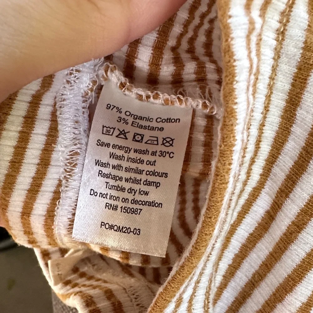 Quincy Mae Tan and White Striped Diaper Cover